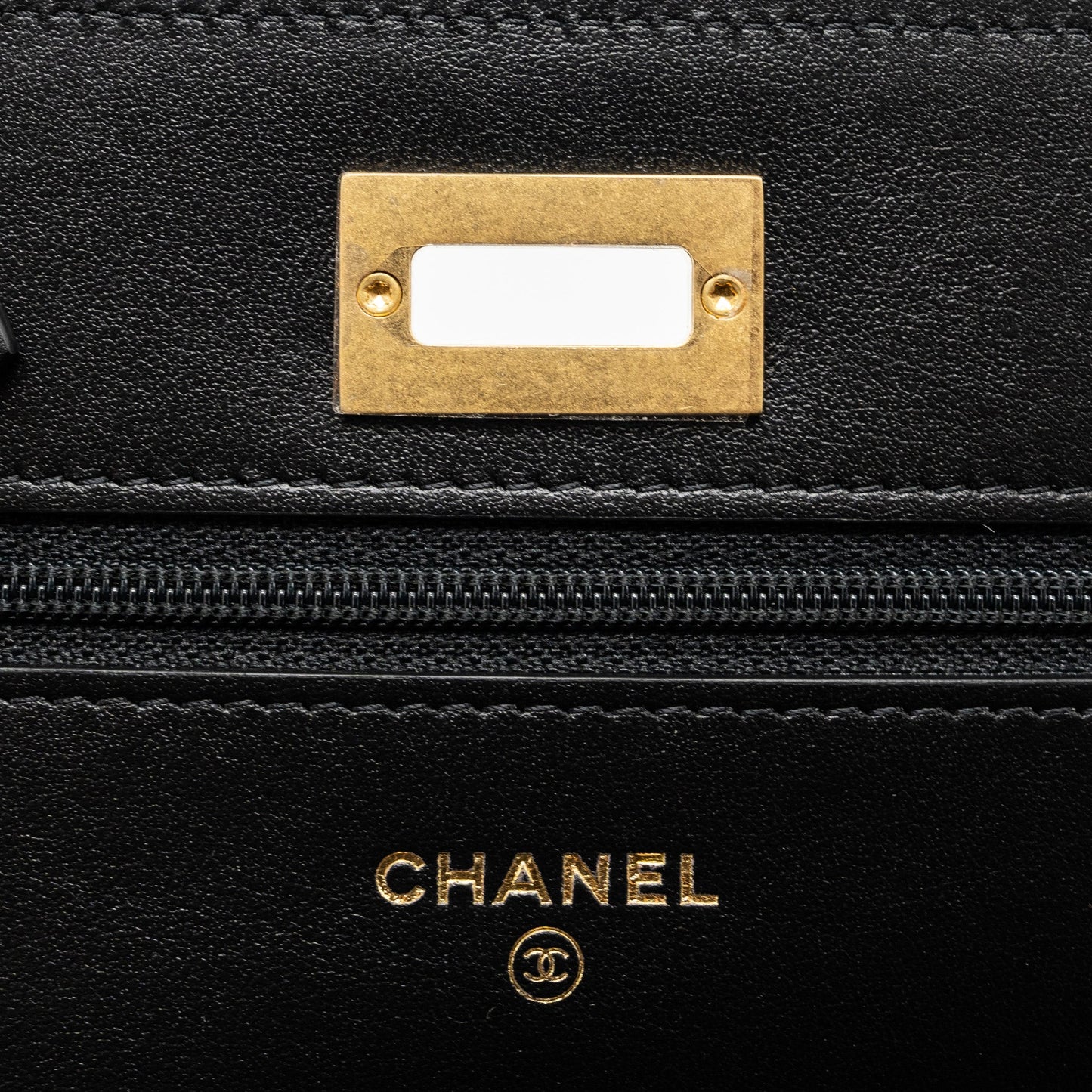 Chanel 2.55 Wallet on Chain Aged Calfskin Black Brushed  (Microchip)