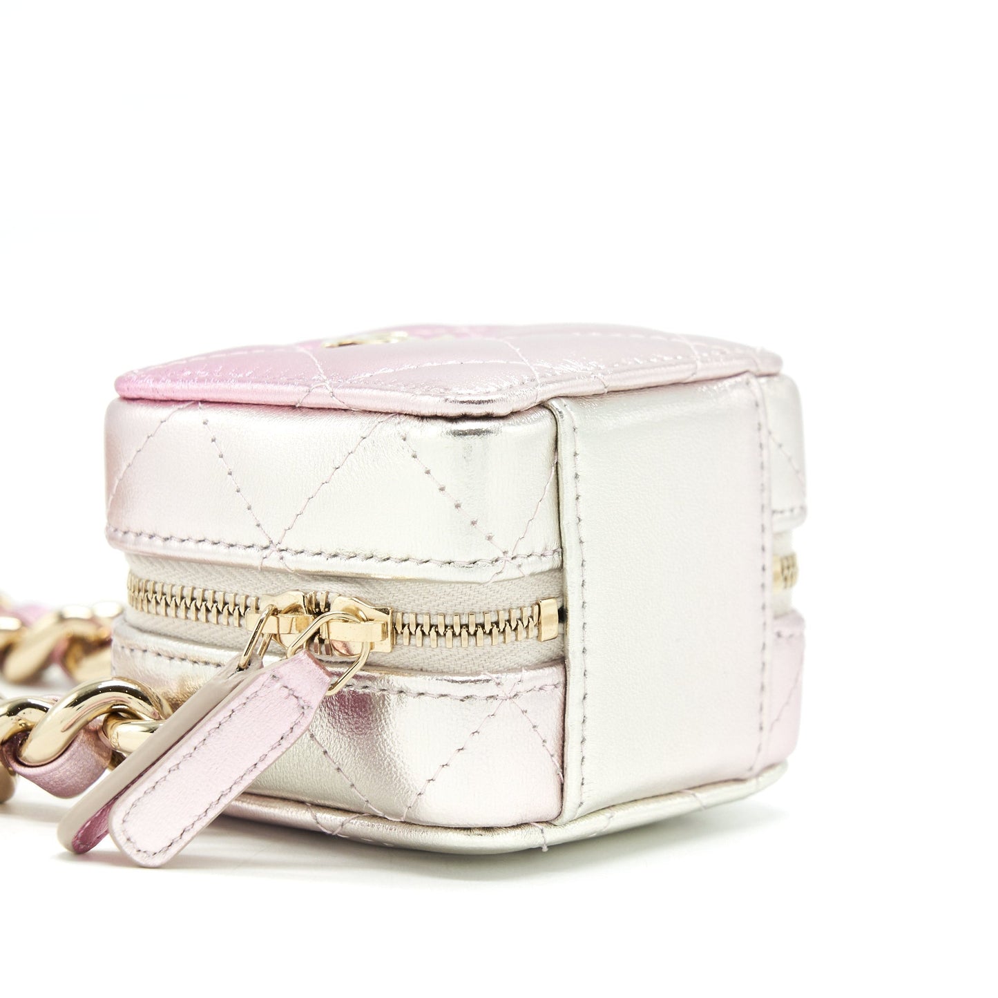 Chanel Mini Vanity With Giant Chain Iridescent Pink L