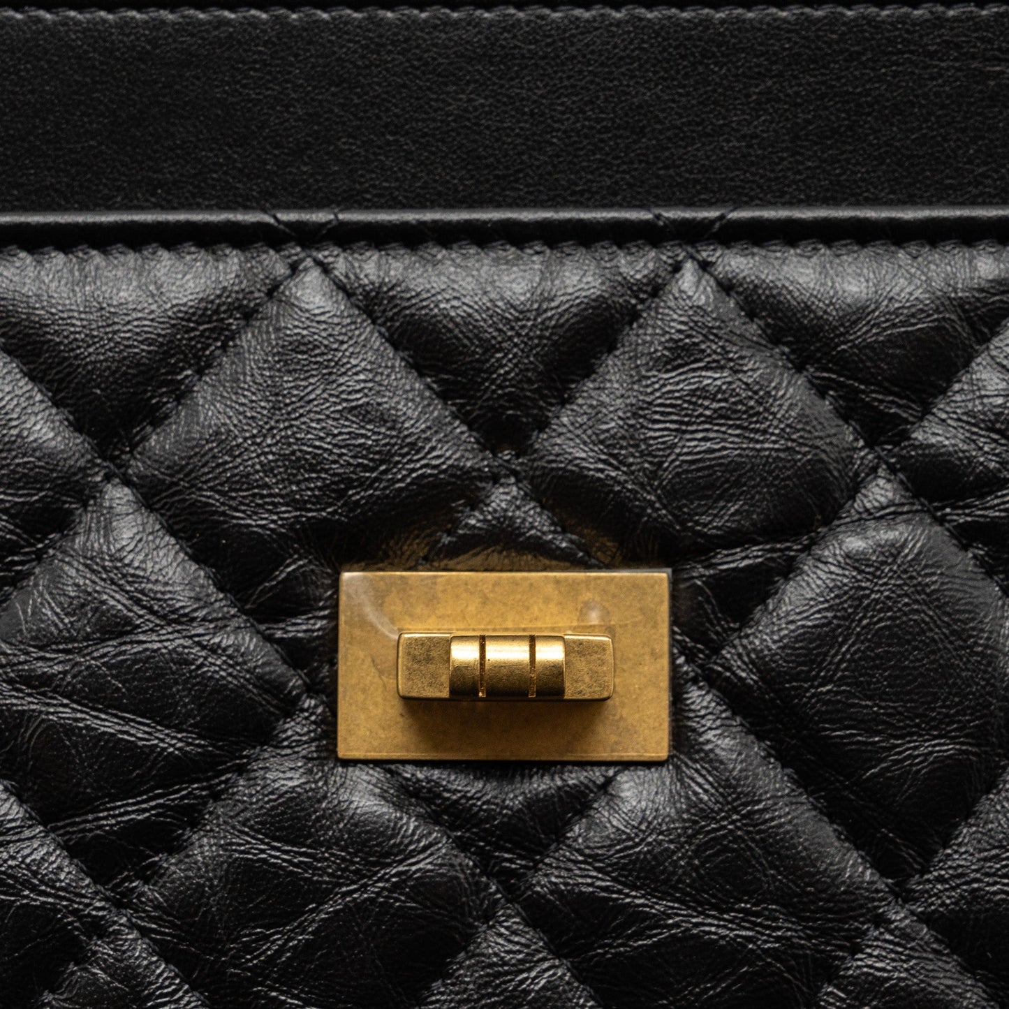 Chanel 2.55 Wallet on Chain Aged Calfskin Black Brushed  (Microchip)