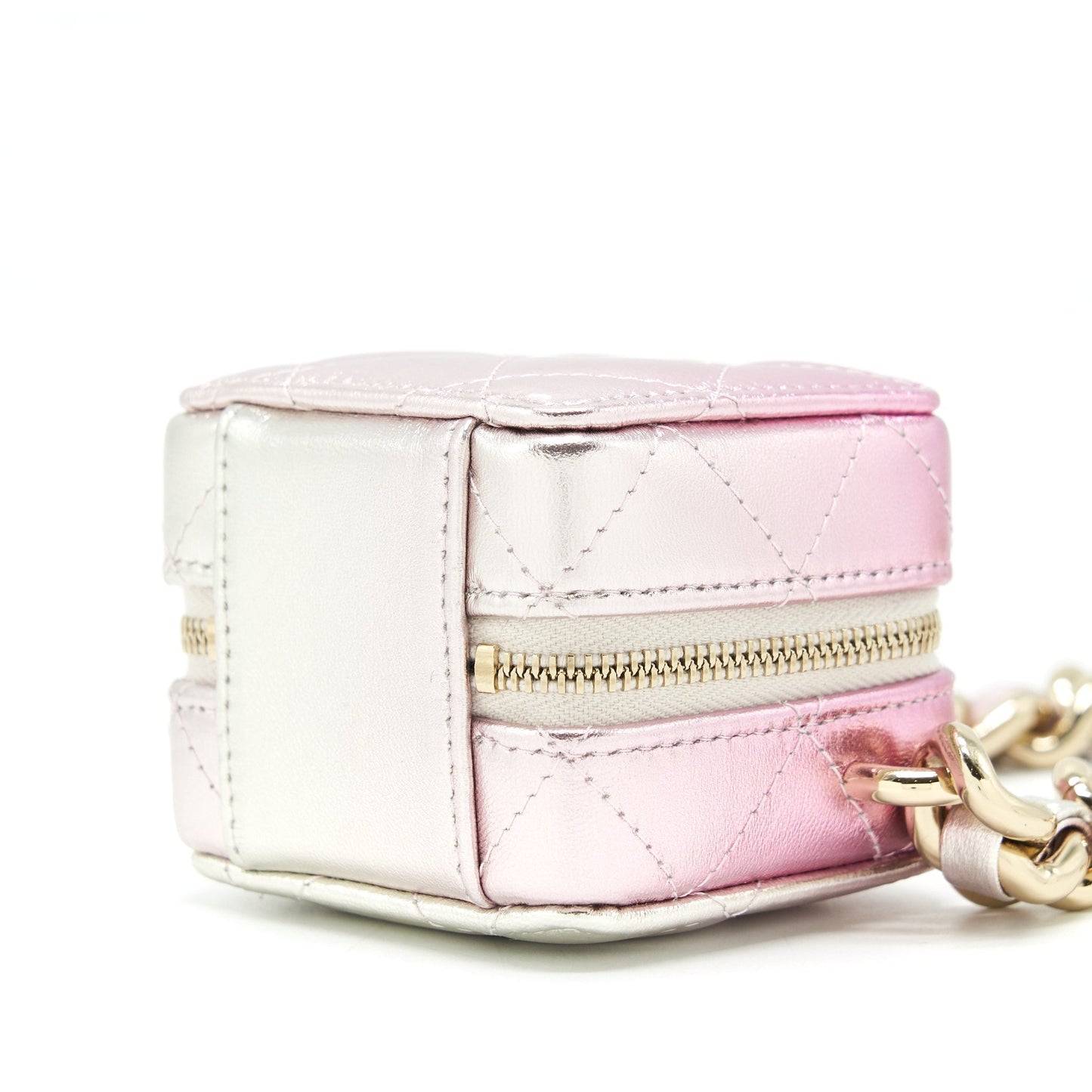Chanel Mini Vanity With Giant Chain Iridescent Pink L
