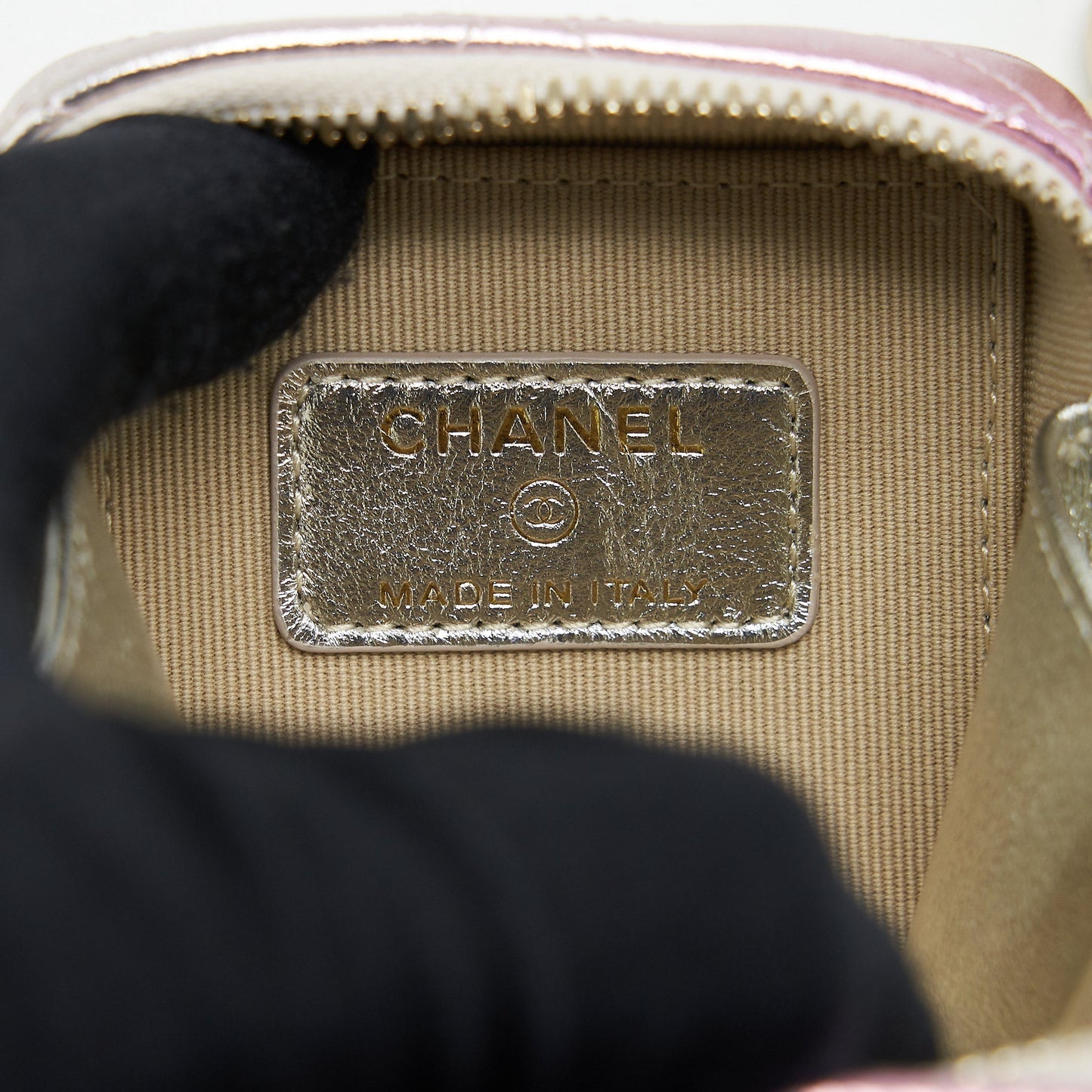 Chanel Mini Vanity With Giant Chain Iridescent Pink L