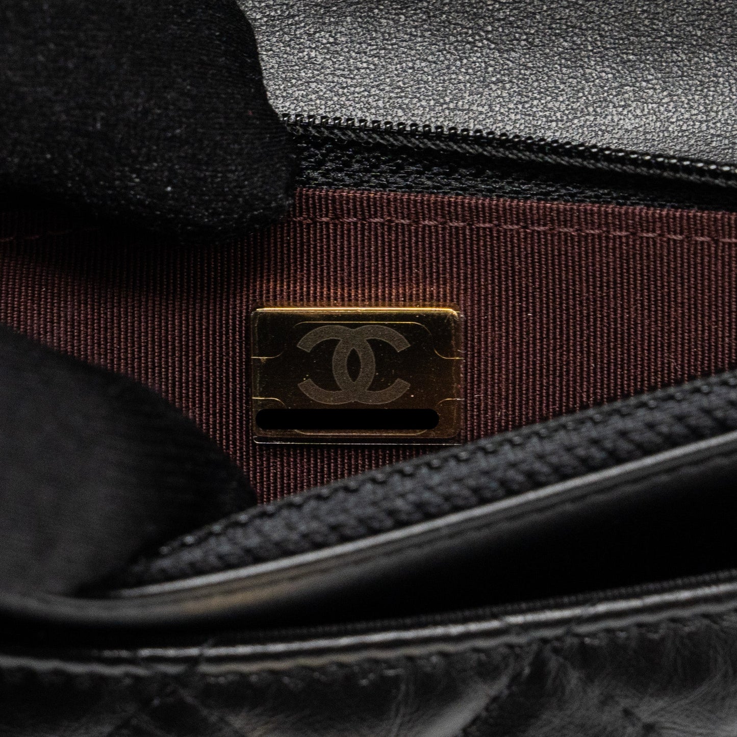 Chanel 2.55 Wallet on Chain Aged Calfskin Black Brushed  (Microchip)