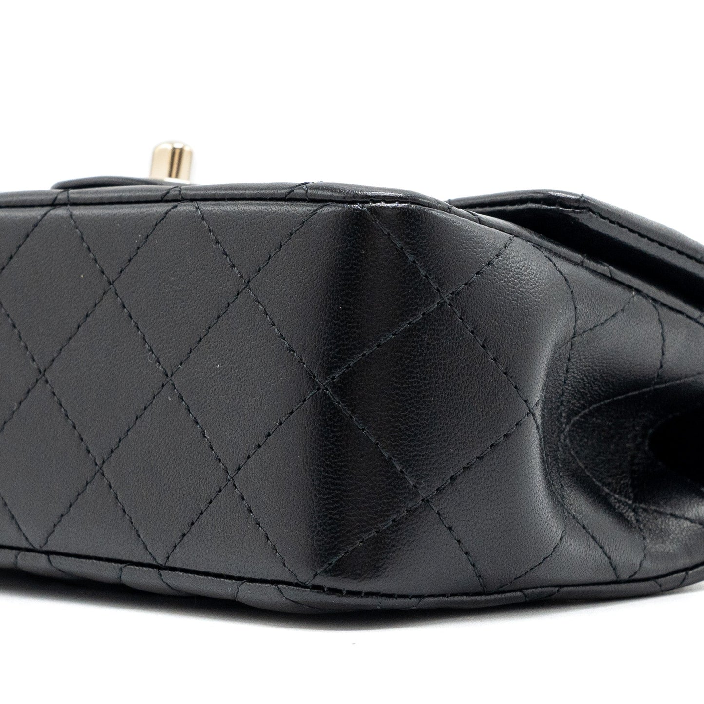 Chanel Top Handle Mini Rectangular Lambskin Black L(Microchip)