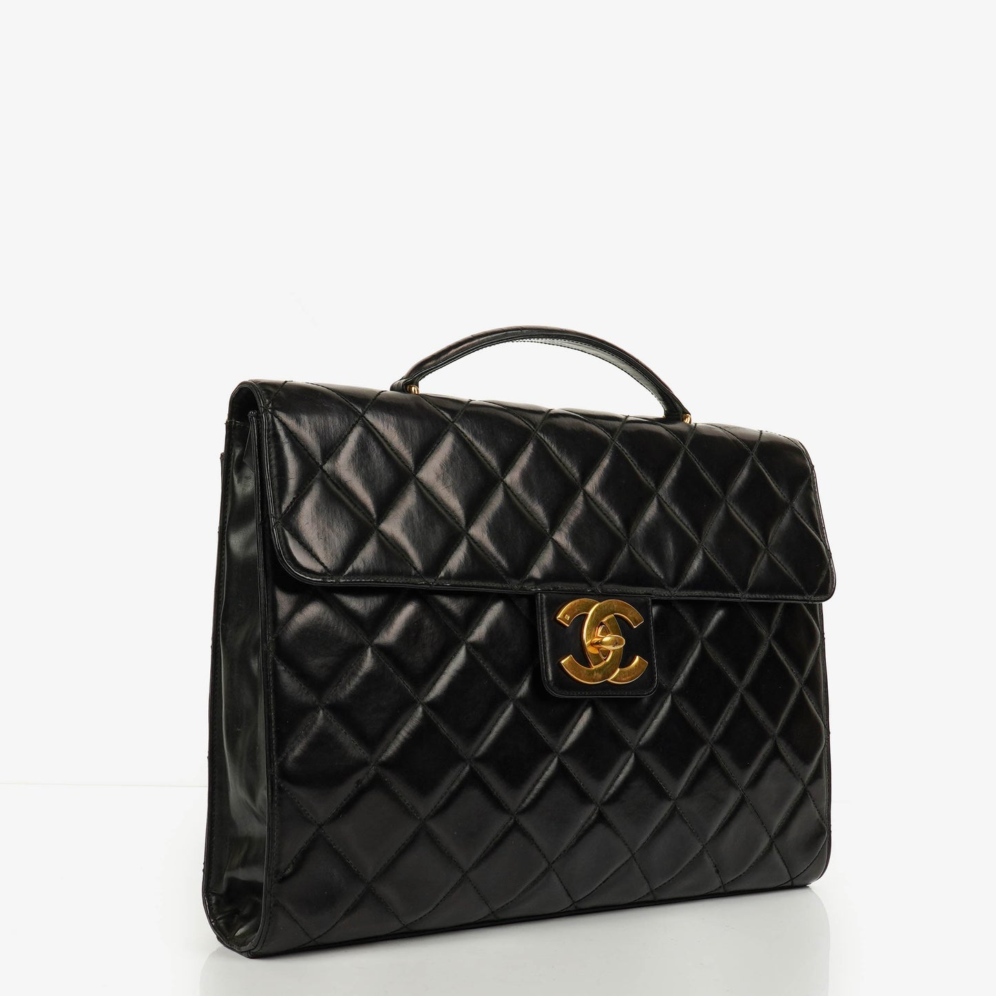 Chanel CC Maxi Logo Black Briefcase