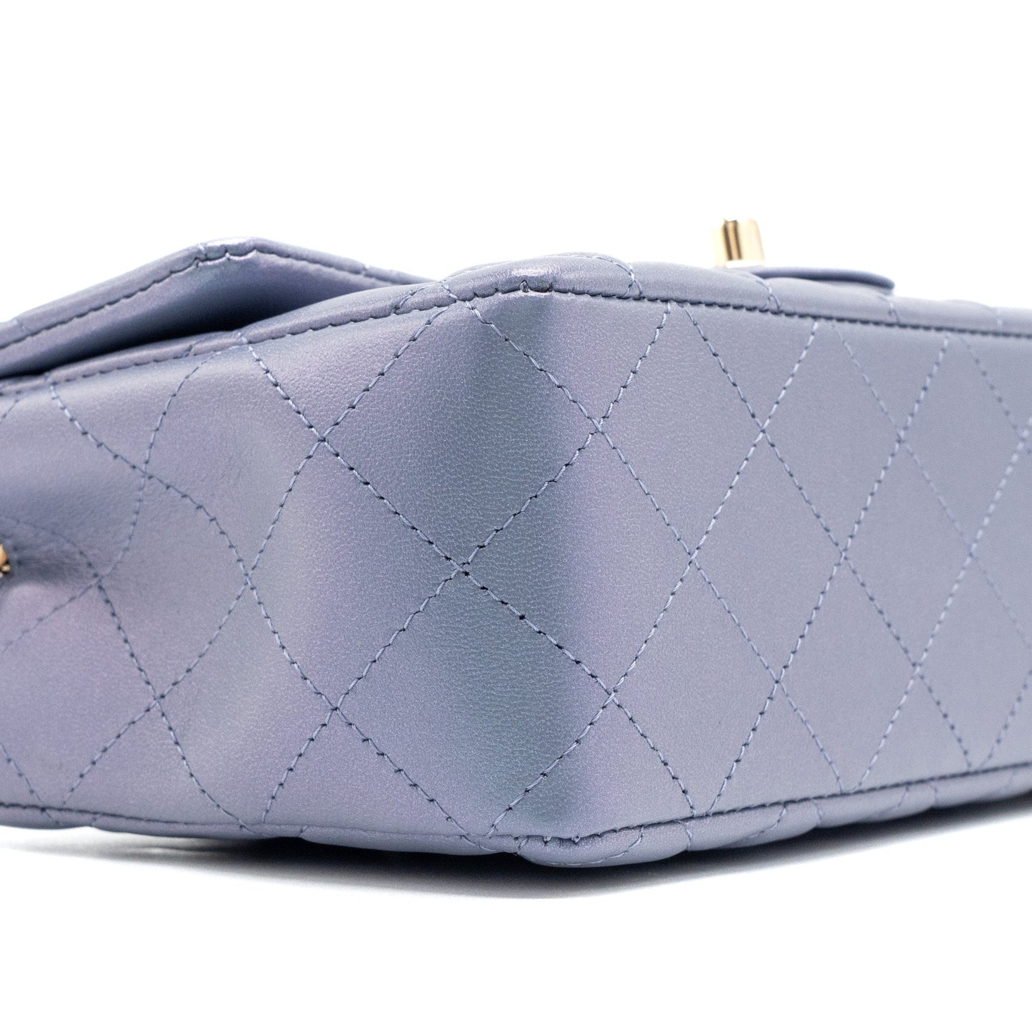 Chanel classic mini rectangular flap bag lambskin iridescent light purple L (microchip)