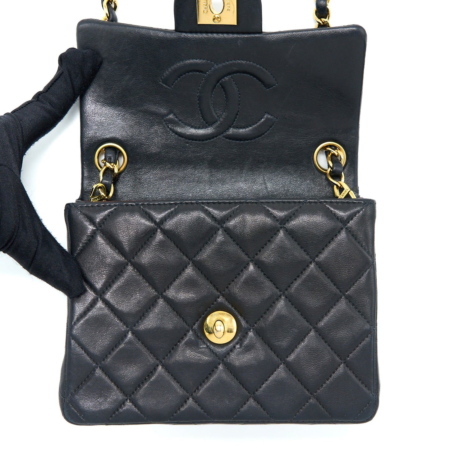 Chanel  Square Flap Bag Lambskin Black