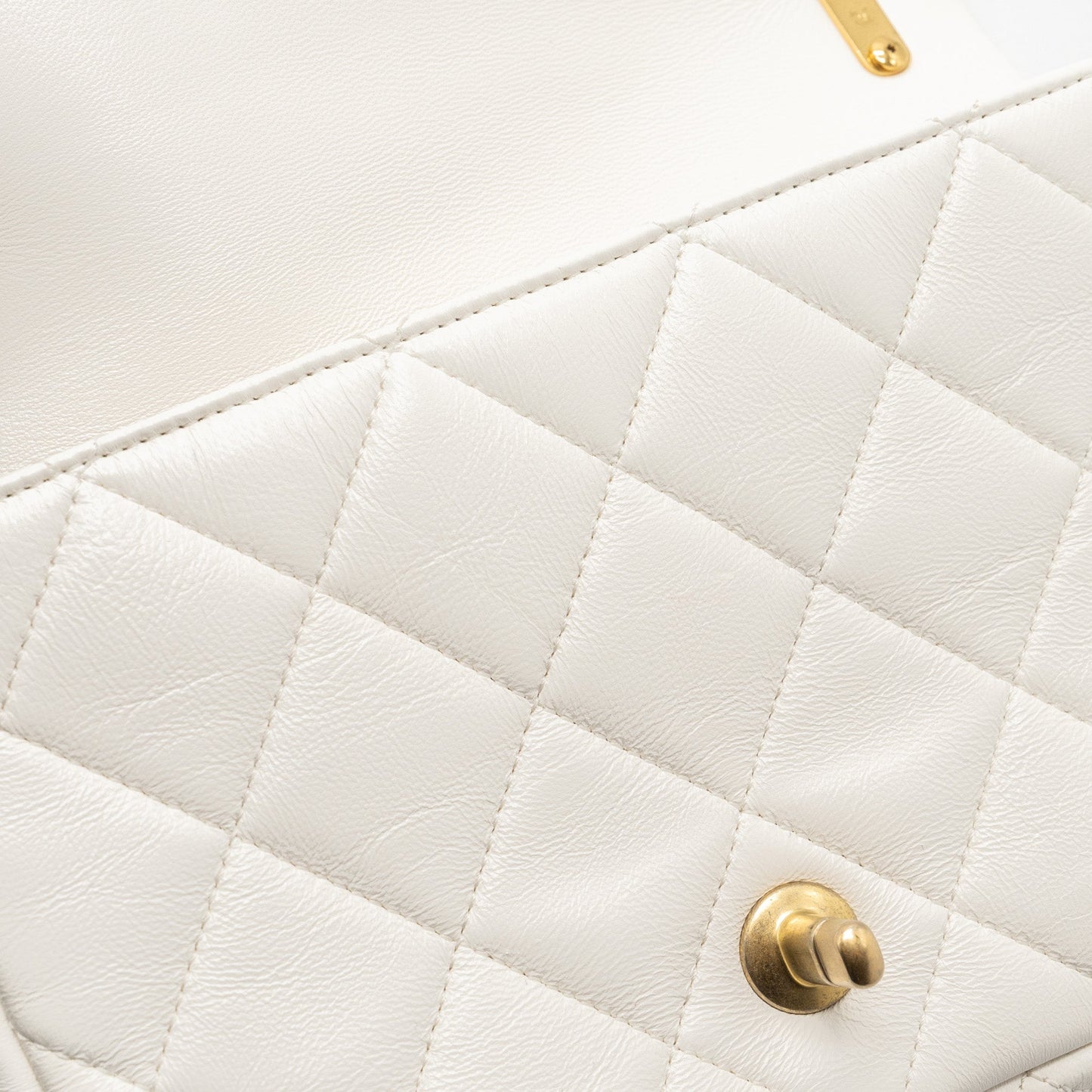 Chanel 22S Giant Chain Flap Shoulder Bag Lambskin White Brushed  (Microchip)