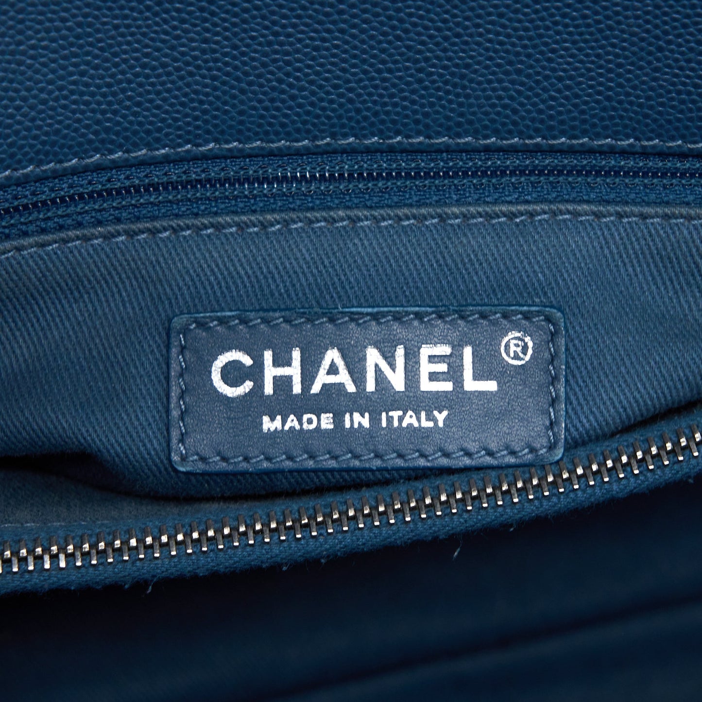 Chanel Coco Top Handle Flap Bag Caviar Blue Ruthenium Hardware