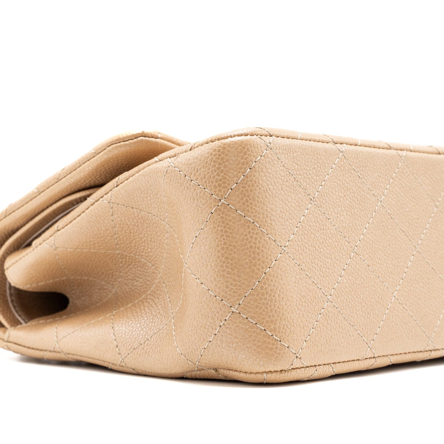 Chanel classic jumbo double flap bag caviar iridescent beige brushed