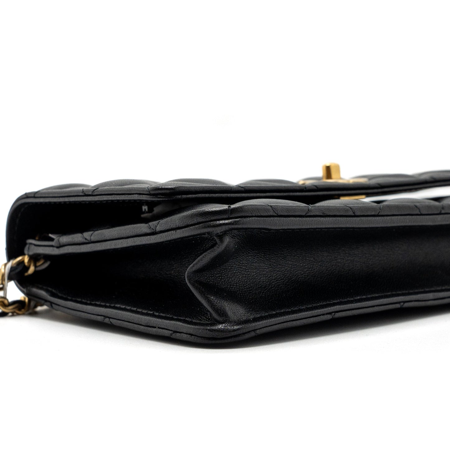 Chanel 23k Pearl Crush Wallet On Chain Lambskin Black  (Microchip)