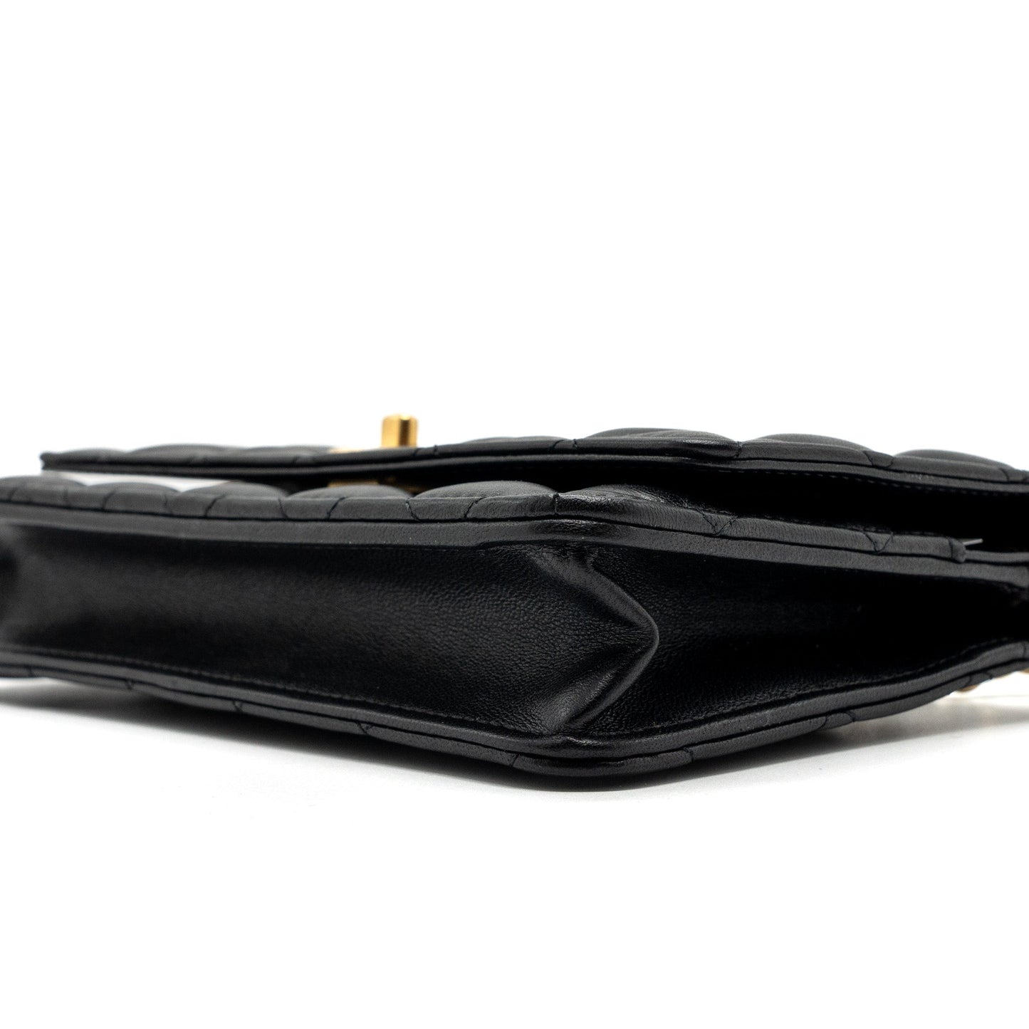 Chanel 23k Pearl Crush Wallet On Chain Lambskin Black  (Microchip)