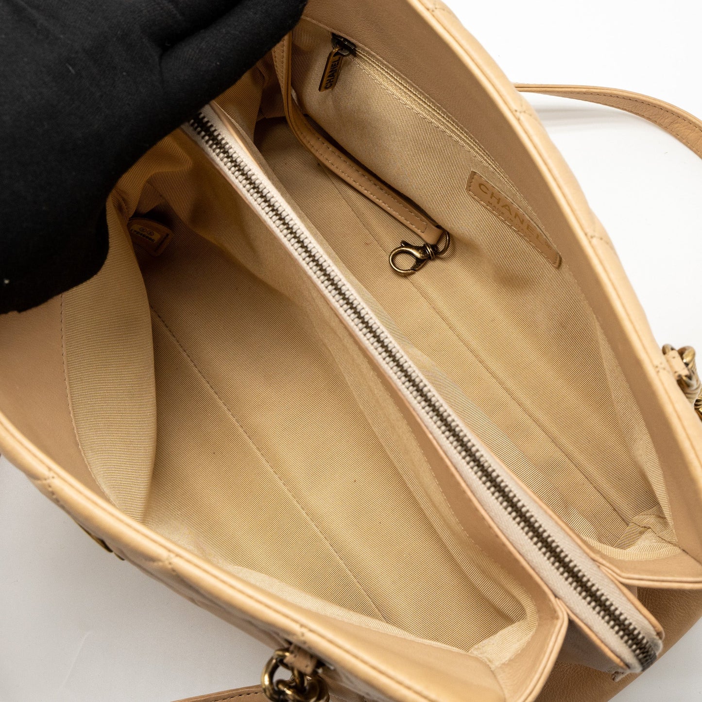 Chanel Shopping Tote Calfskin Beige