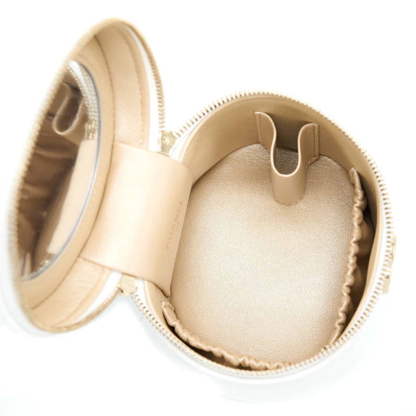 Chanel Top Handle Vanity Case Lambskin White