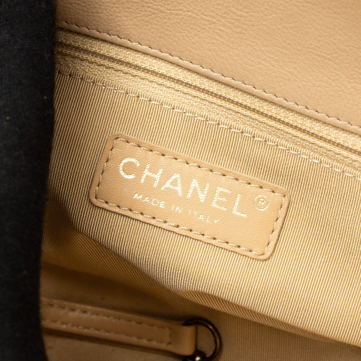 Chanel Shopping Tote Calfskin Beige