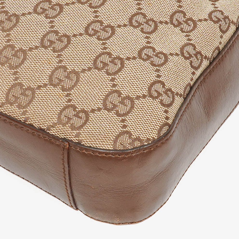 Gucci Monogram GG Canvas and Leather Hobo Shoulder Bag