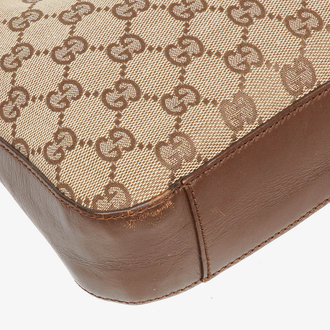 Gucci Monogram GG Canvas and Leather Hobo Shoulder Bag