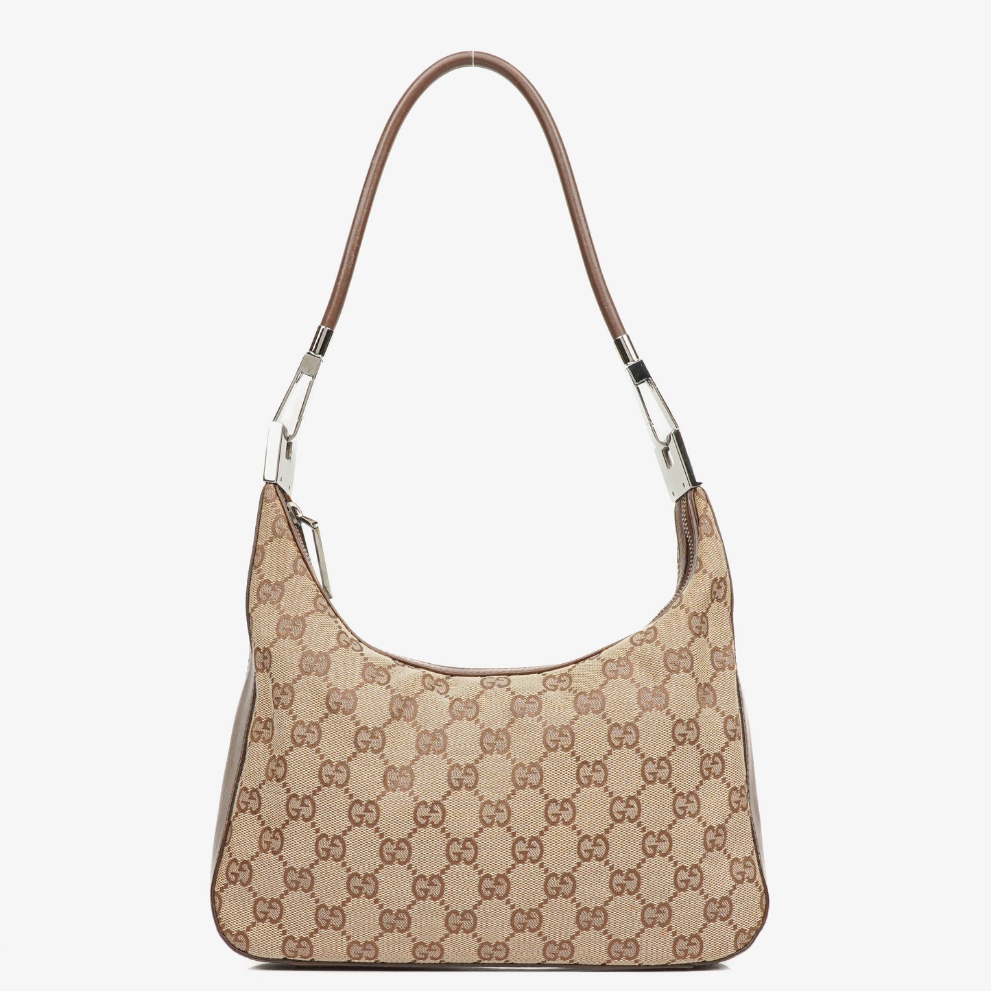Gucci Monogram GG Canvas and Leather Hobo Shoulder Bag