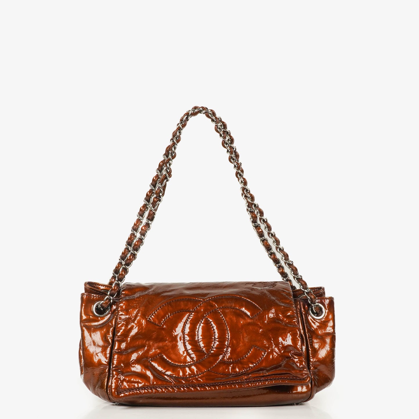 Chanel Patent Leather CC Accordion Flap Bag