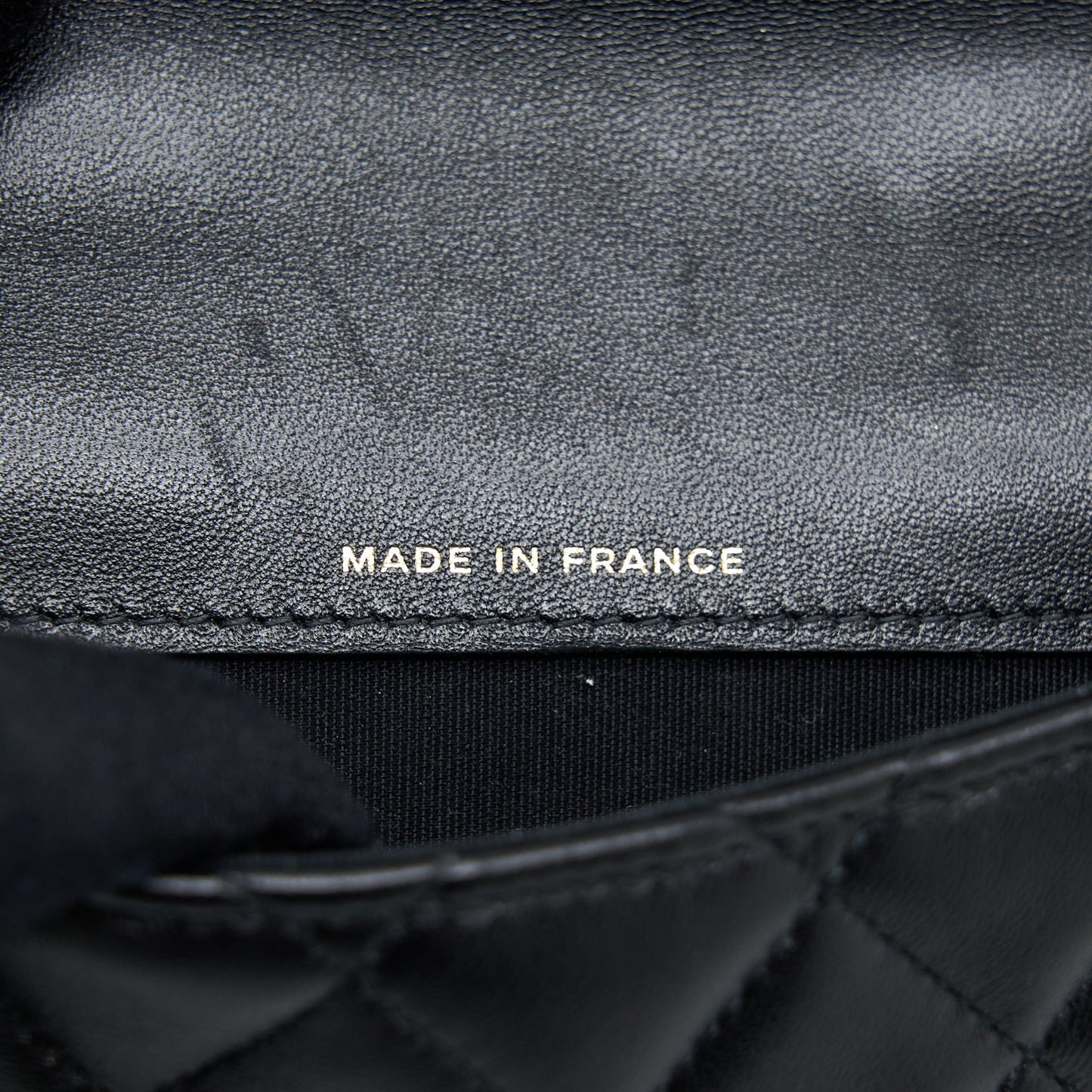 Chanel Top Handle Mini Flap Card Holder Lambskin Black