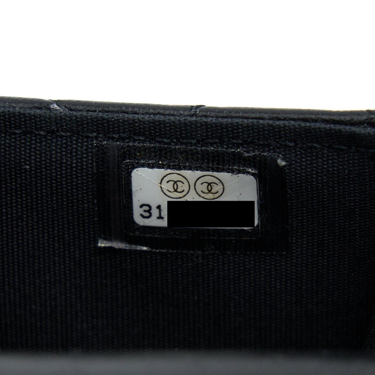Chanel Top Handle Mini Flap Card Holder Lambskin Black