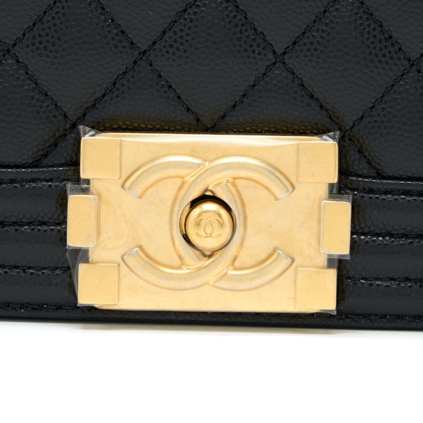 Chanel Small Boy Bag Caviar Black  (Microchip )