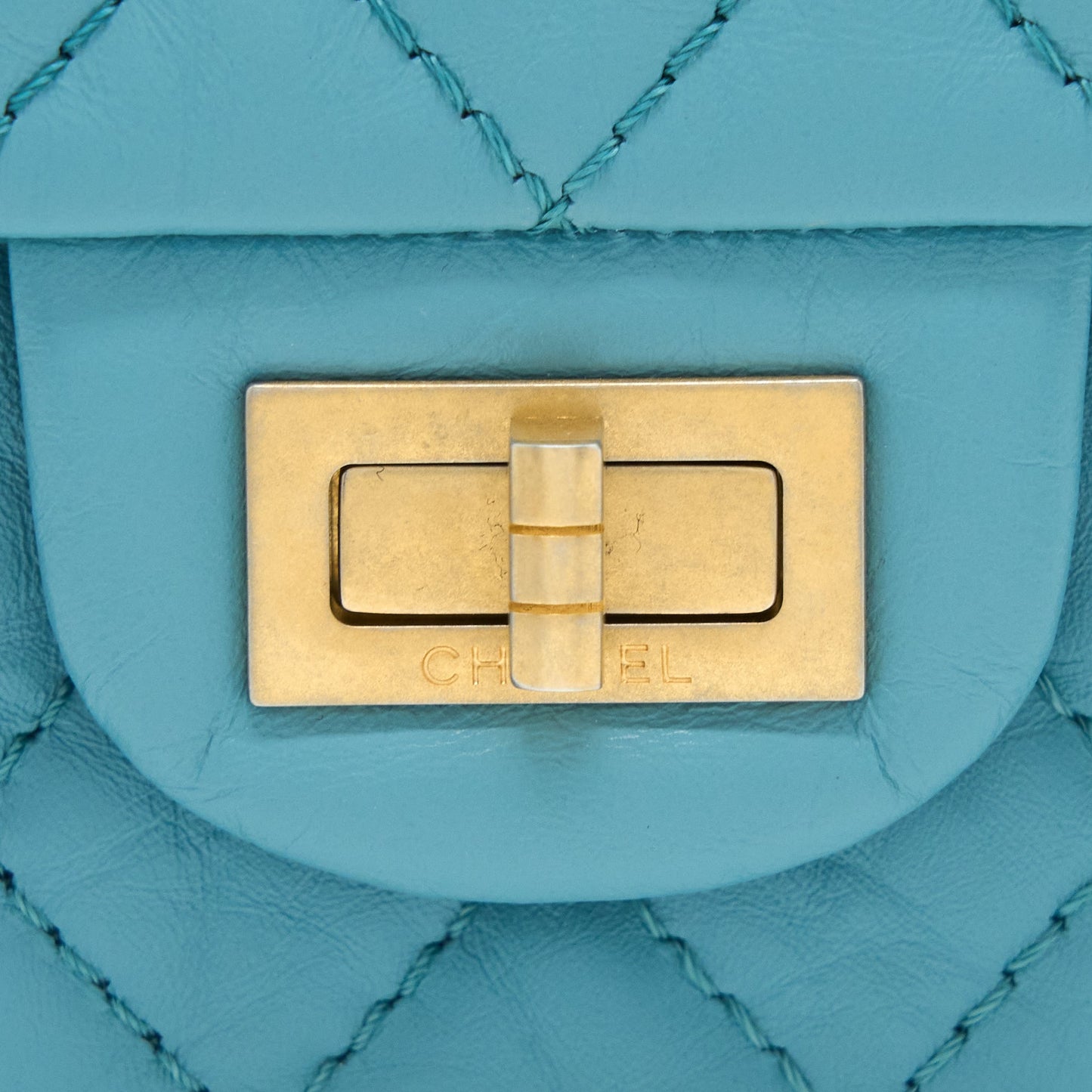 Chanel Mini 2.55 Reissue Flap Bag Aged Calfskin Light Blue