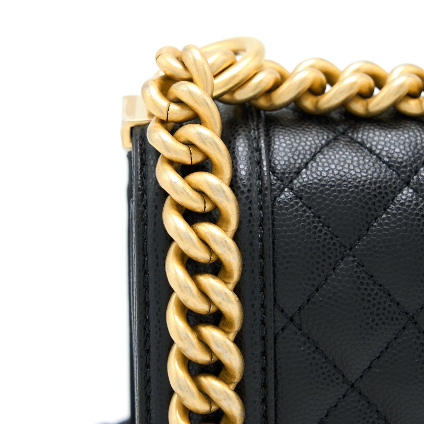Chanel Small Boy Bag Caviar Black  (Microchip )