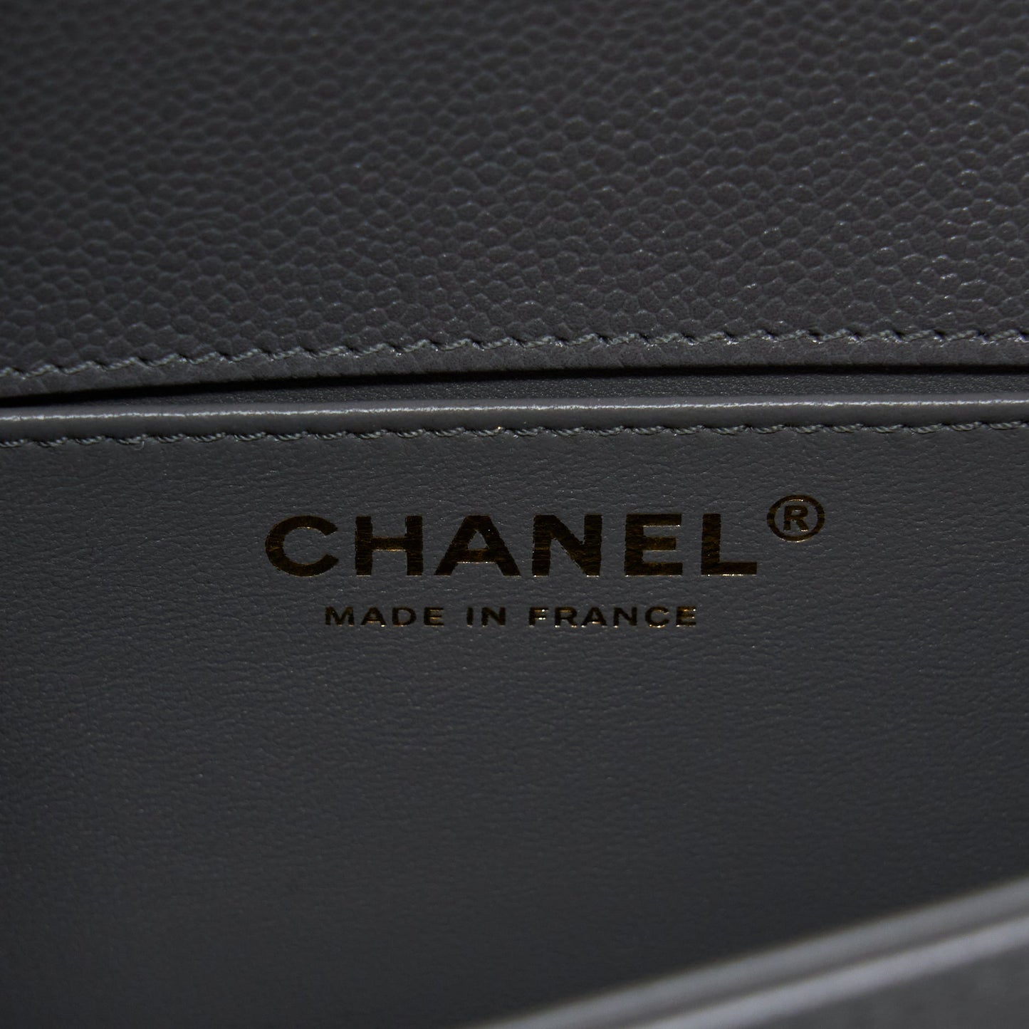 Chanel Small Boy Bag Caviar Grey  (Microchip)