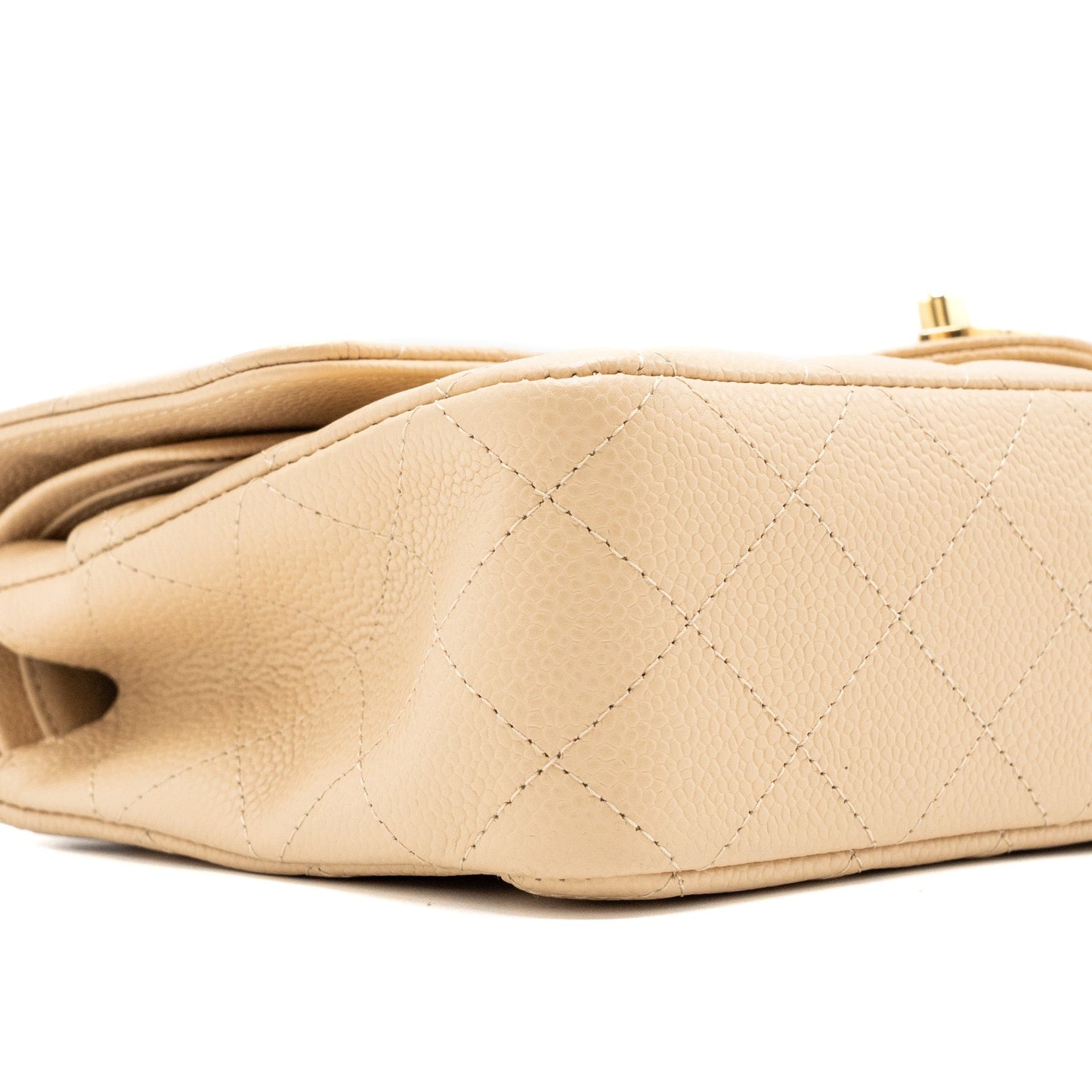 Chanel medium classic double flap bag caviar beige