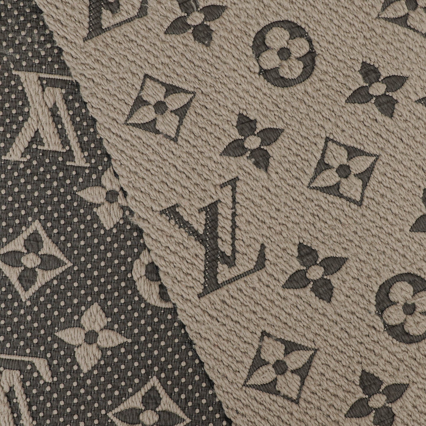 Louis Vuitton Logomania Wool Silk Scarf Grey