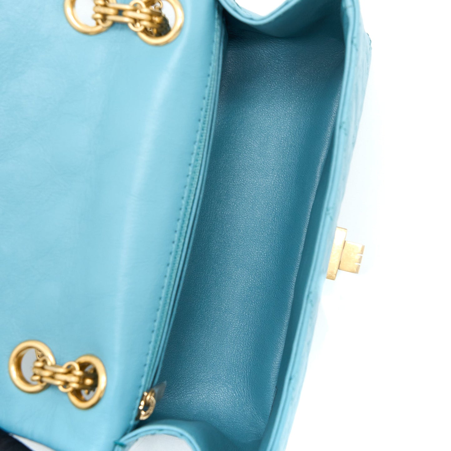 Chanel Mini 2.55 Reissue Flap Bag Aged Calfskin Light Blue