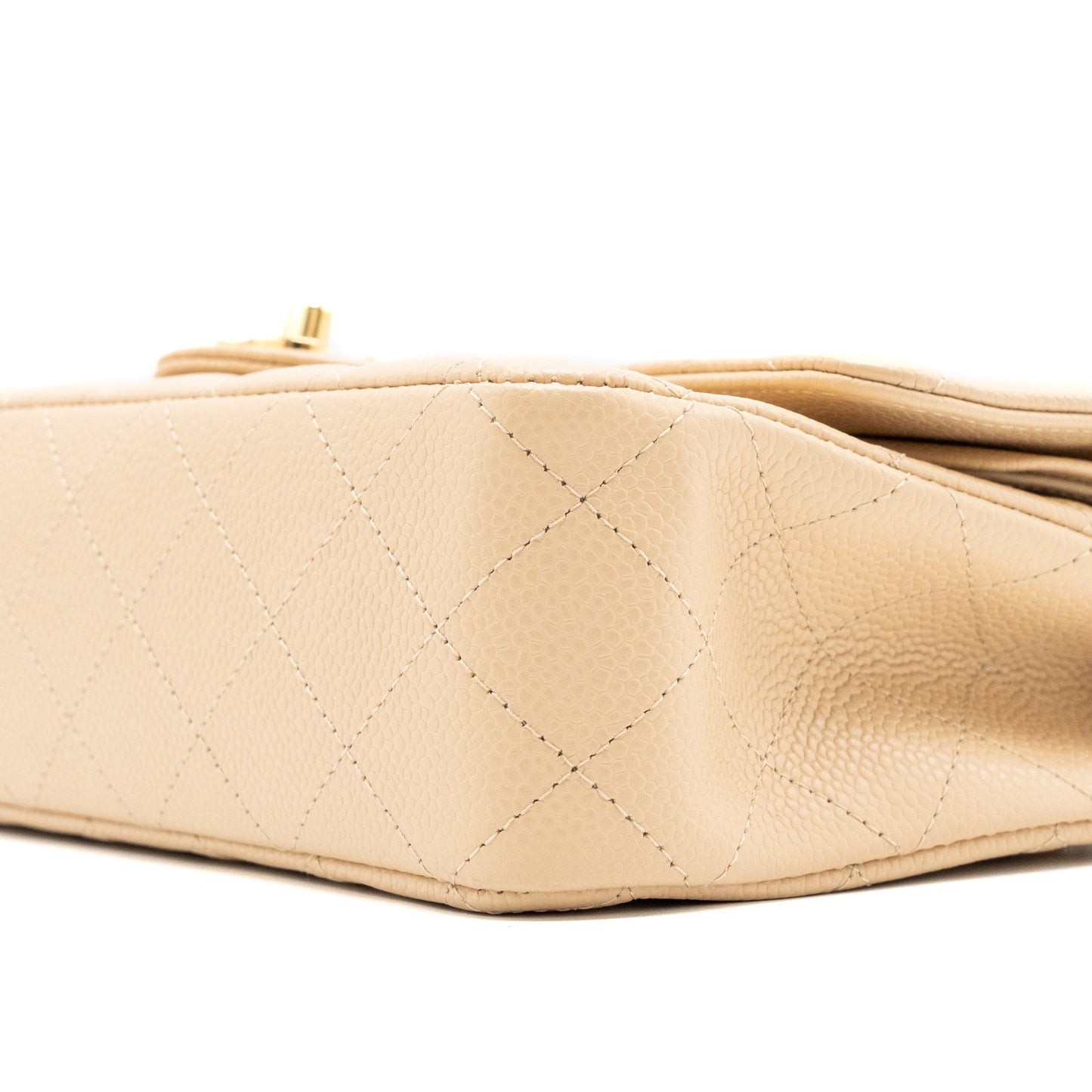 Chanel medium classic double flap bag caviar beige