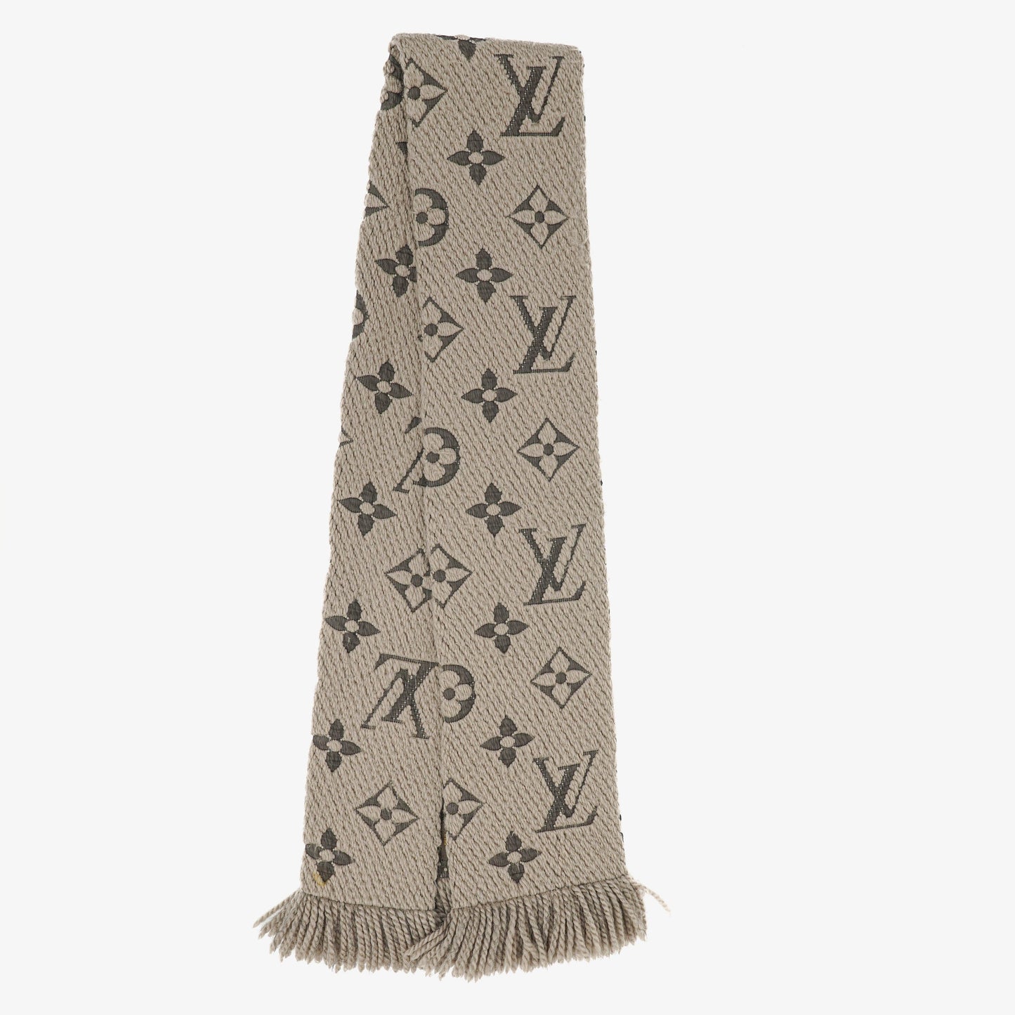 Louis Vuitton Logomania Wool Silk Scarf Grey