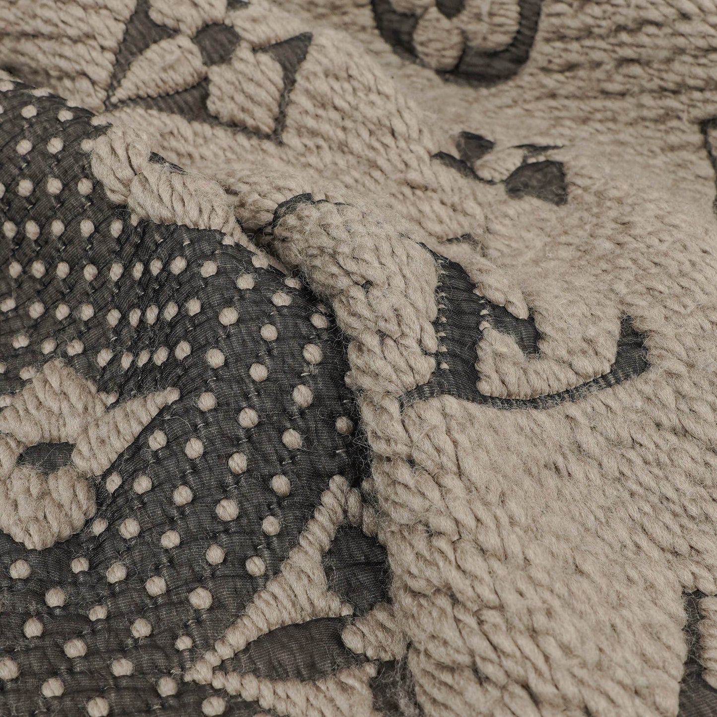 Louis Vuitton Logomania Wool Silk Scarf Grey