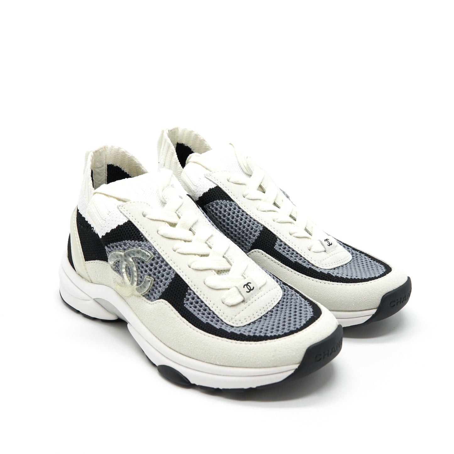 CHANEL CC LOGO SNEAKER WHITE/GREY/BLACK Handbag