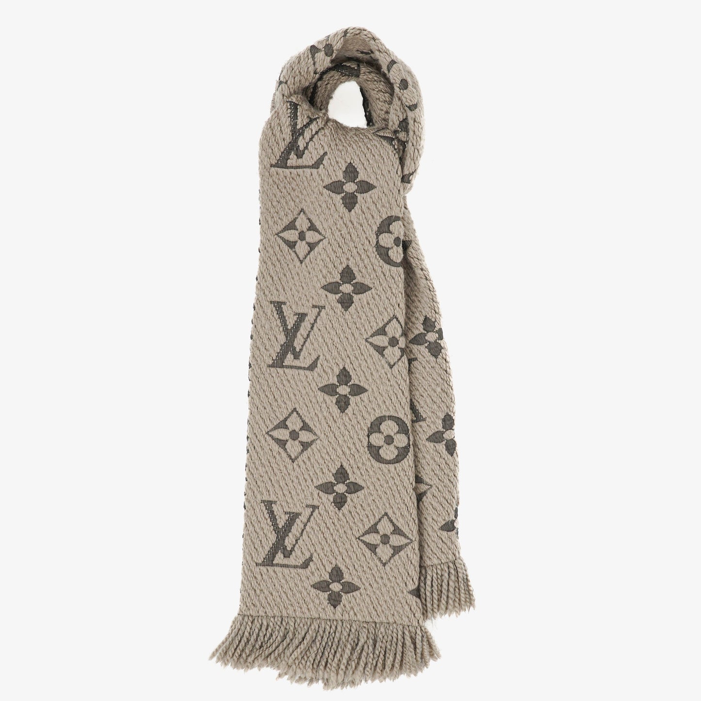 Louis Vuitton Logomania Wool Silk Scarf Grey