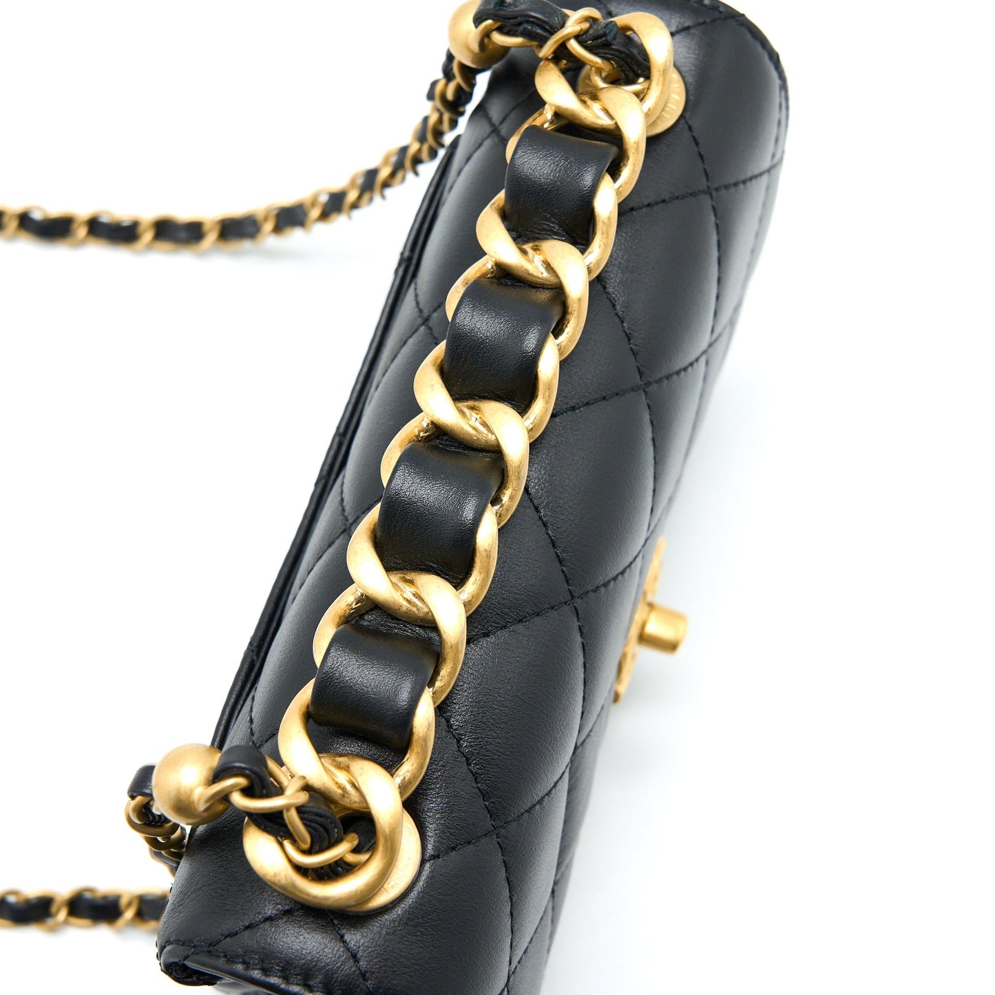 Chanel 22S Seasonal Flap Bag Calfskin Black Brushed