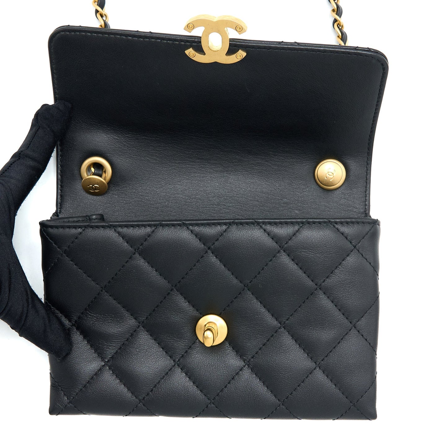Chanel 22S Seasonal Flap Bag Calfskin Black Brushed