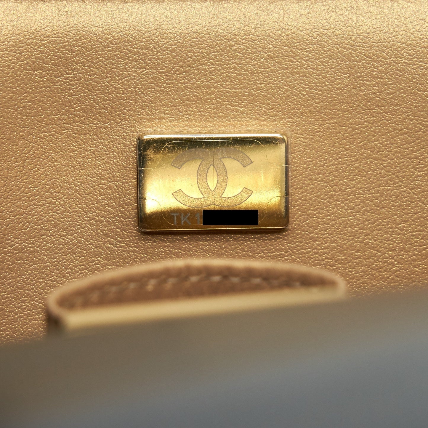 Chanel 21K Gold Metal Mini Flap Bag With Handle Black