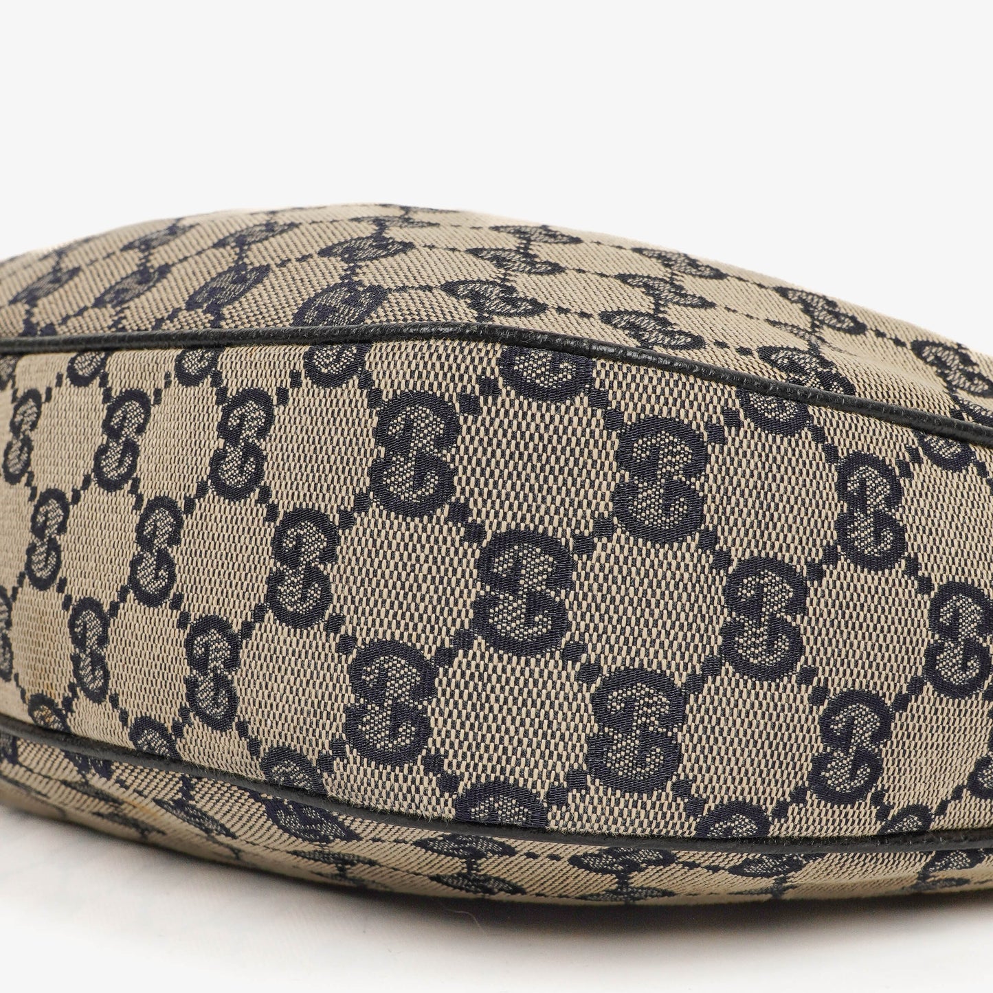 Gucci Charmy Navy GG Canvas Sherry Line Hobo Bag