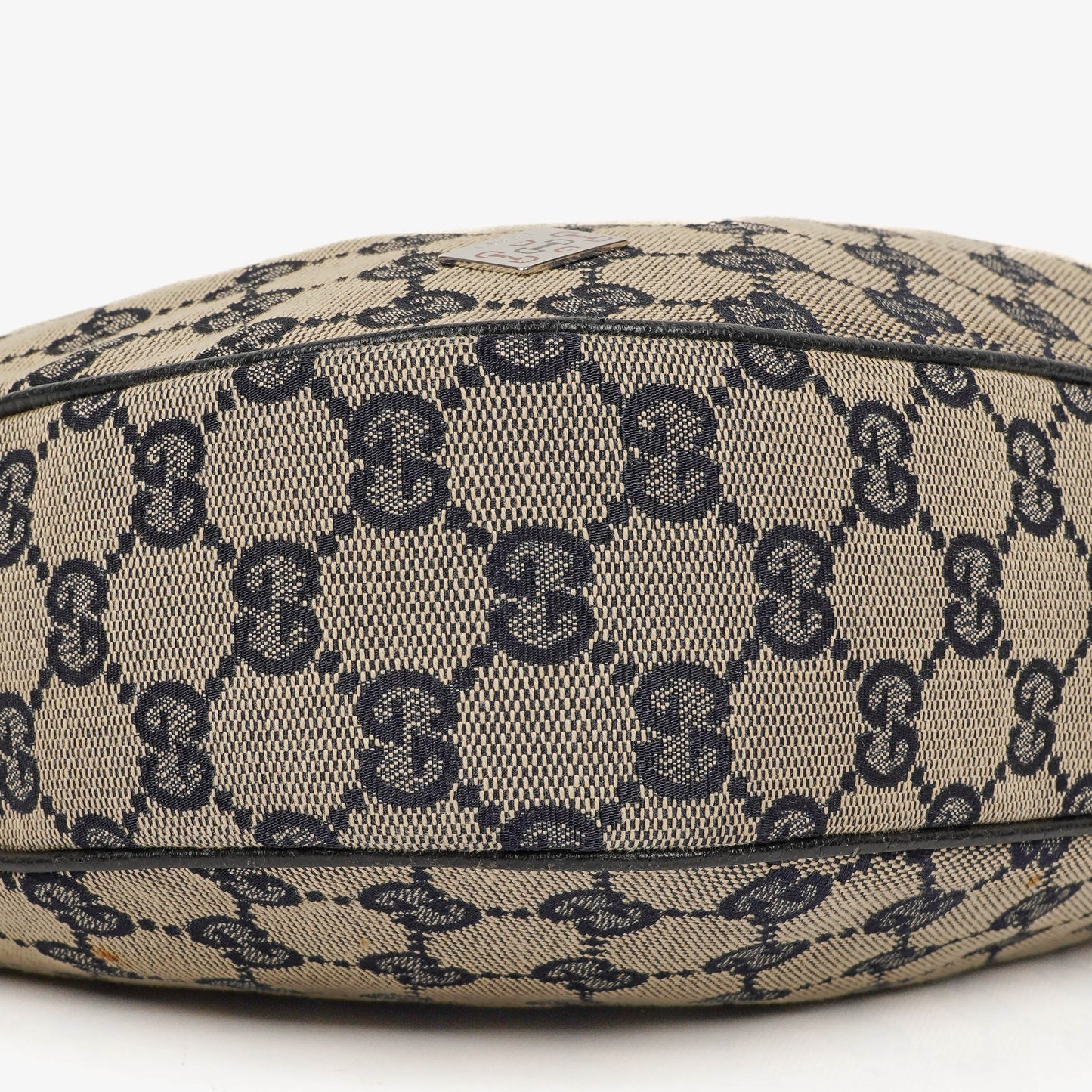 Gucci Charmy Navy GG Canvas Sherry Line Hobo Bag