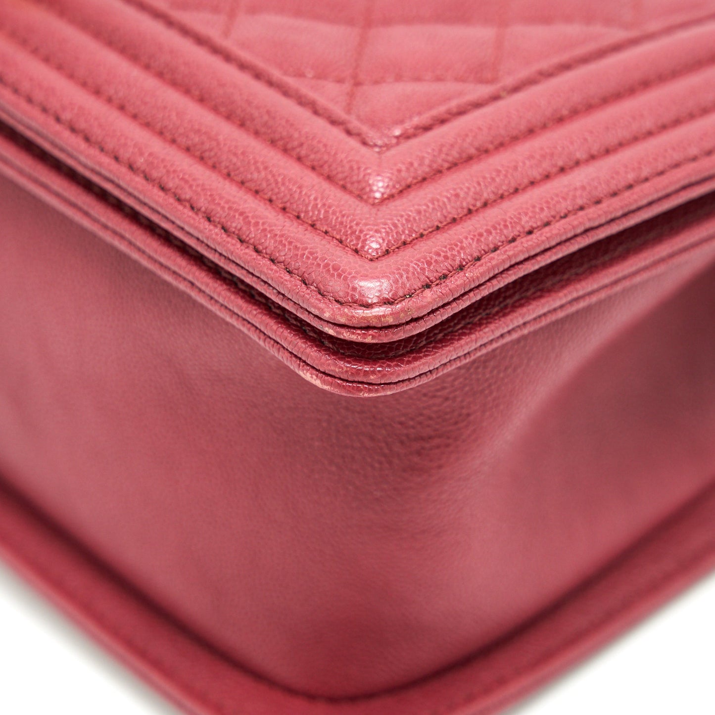 Chanel medium Boy Bag Caviar Raspberry Red brushed