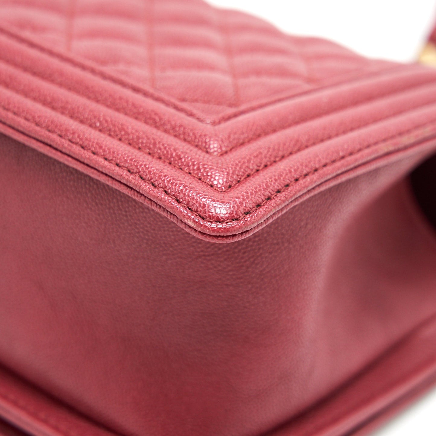 Chanel medium Boy Bag Caviar Raspberry Red brushed