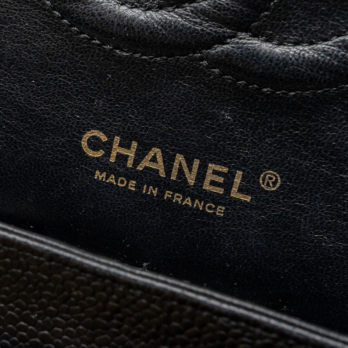 Chanel Medium classic double flap bag caviar Black