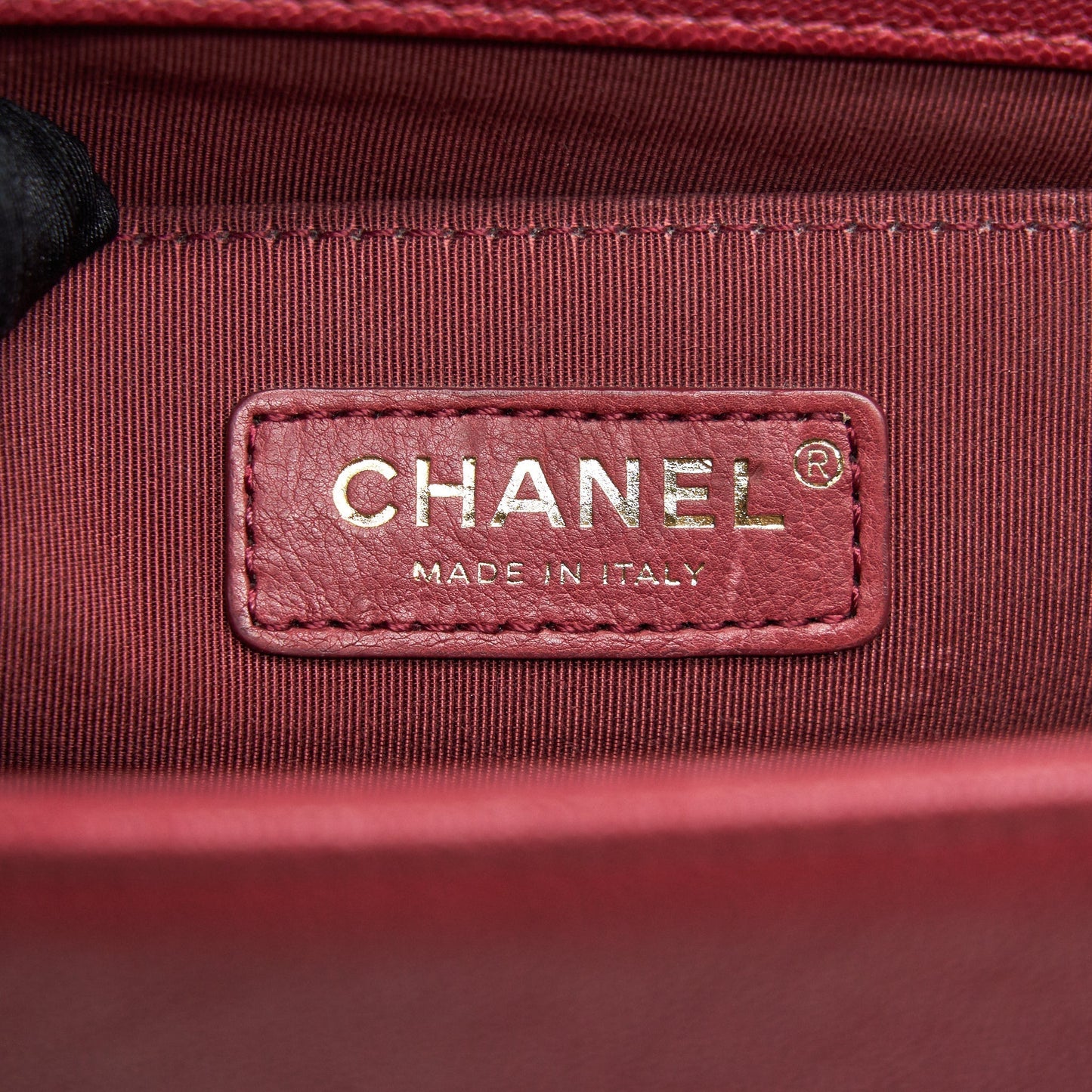 Chanel medium Boy Bag Caviar Raspberry Red brushed