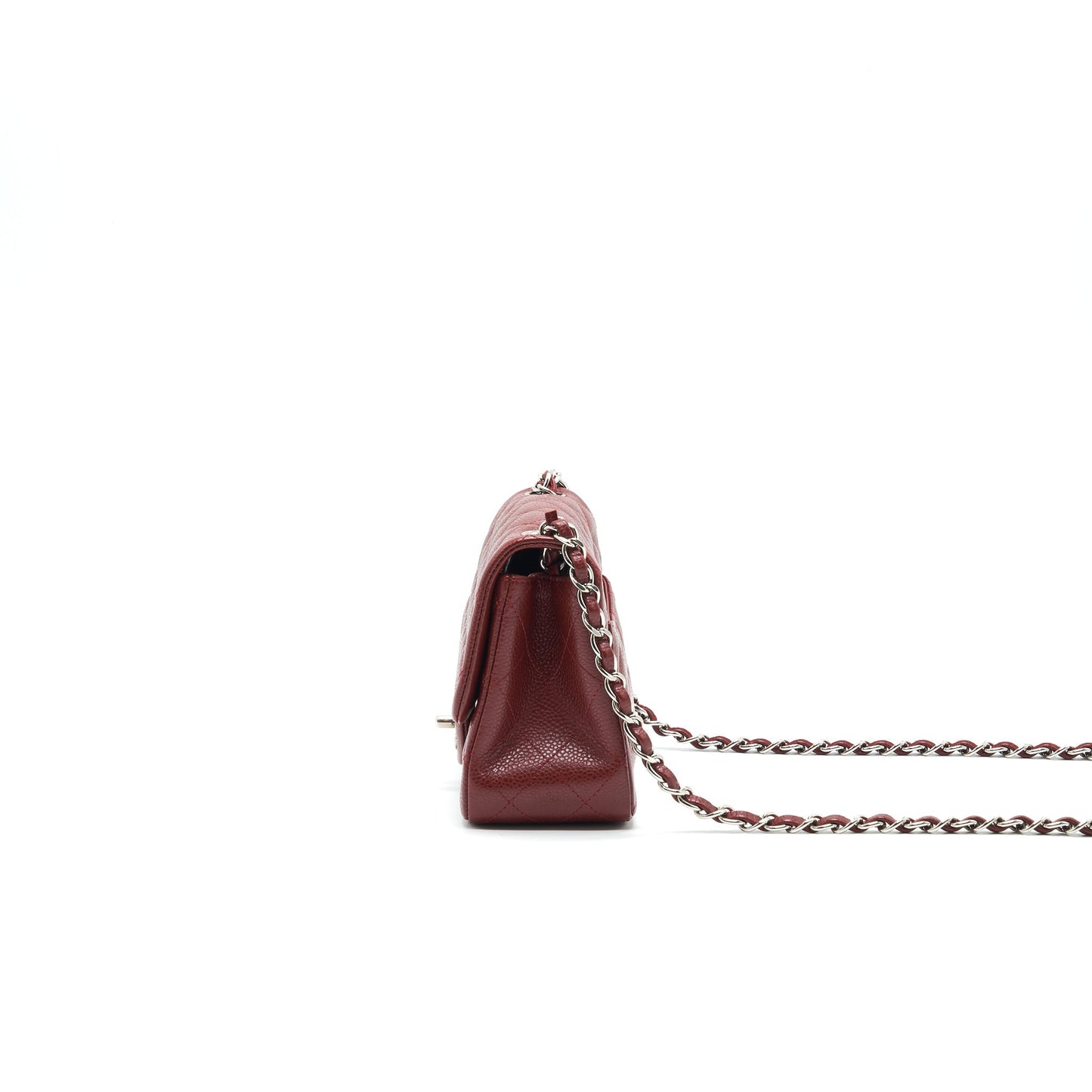 CHANEL MINI SQUARE CARVIAR RED SHW Handbag