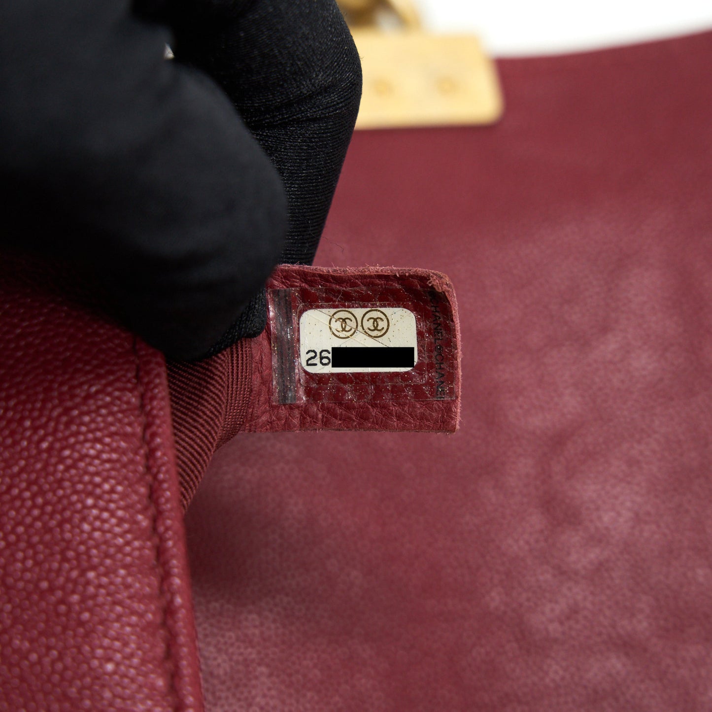 Chanel medium Boy Bag Caviar Raspberry Red brushed