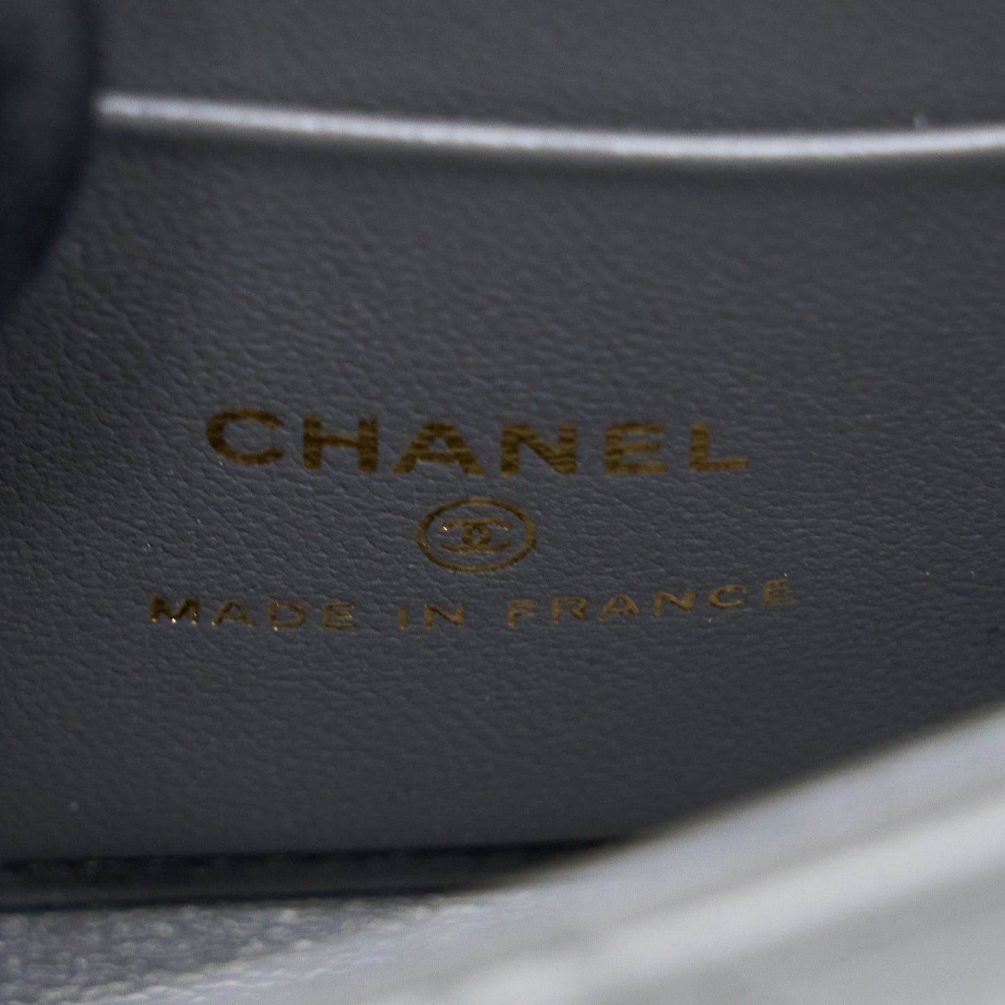 Chanel Mini Top Handle Flap Bag Lambskin Dark Grey L