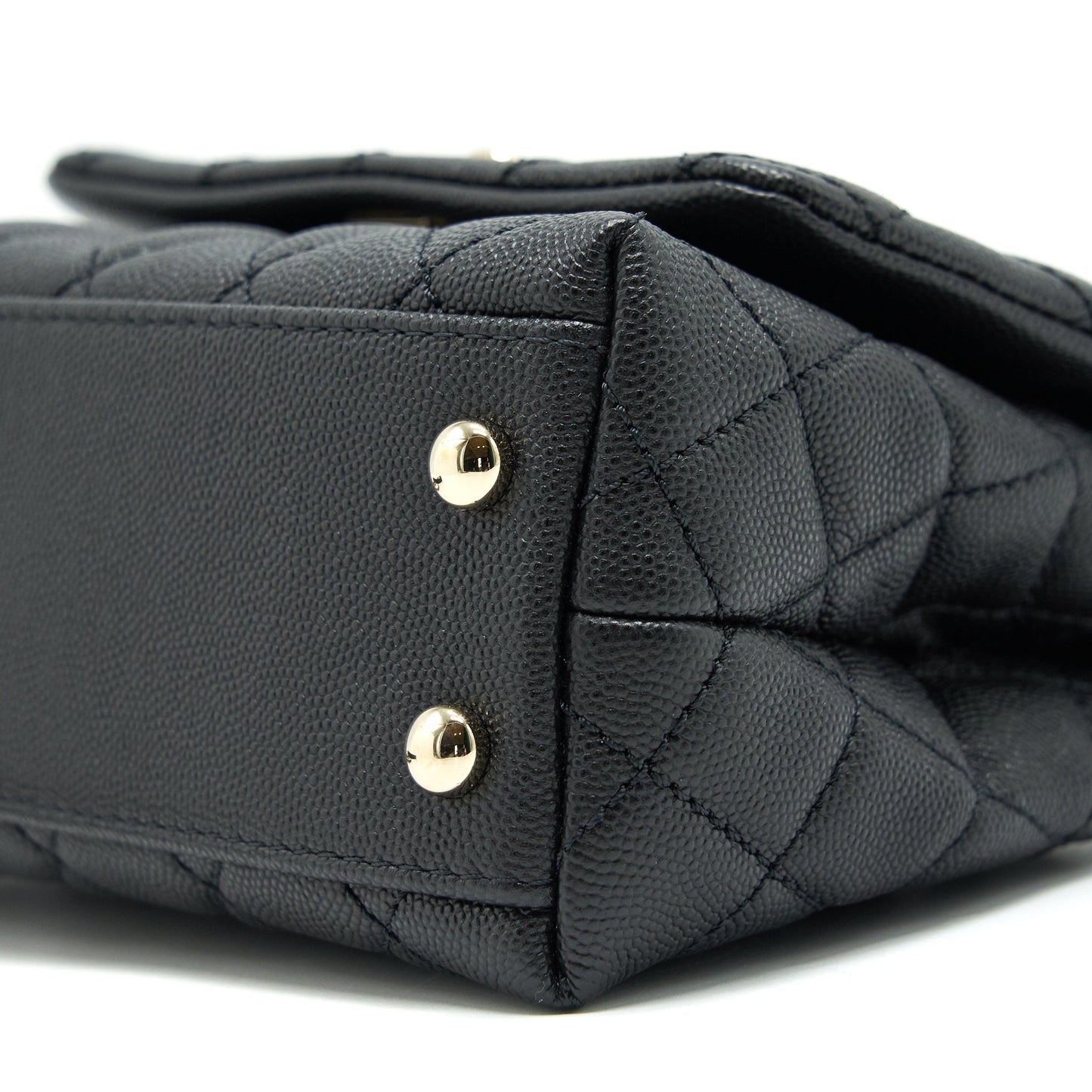 Chanel Coco Handle Extra Mini Black Embossed Handle L