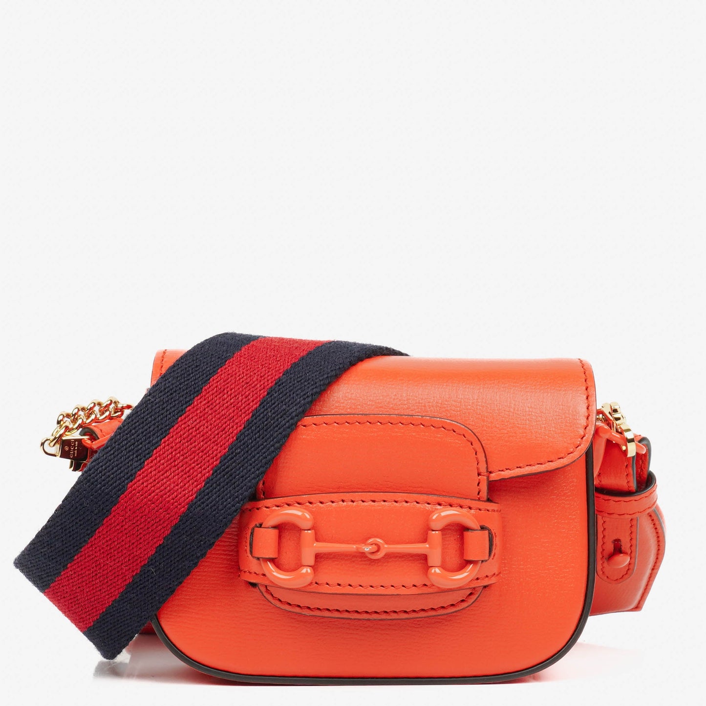 Gucci Orange Horsebit 1955 Flap Mini Shoulder Bag